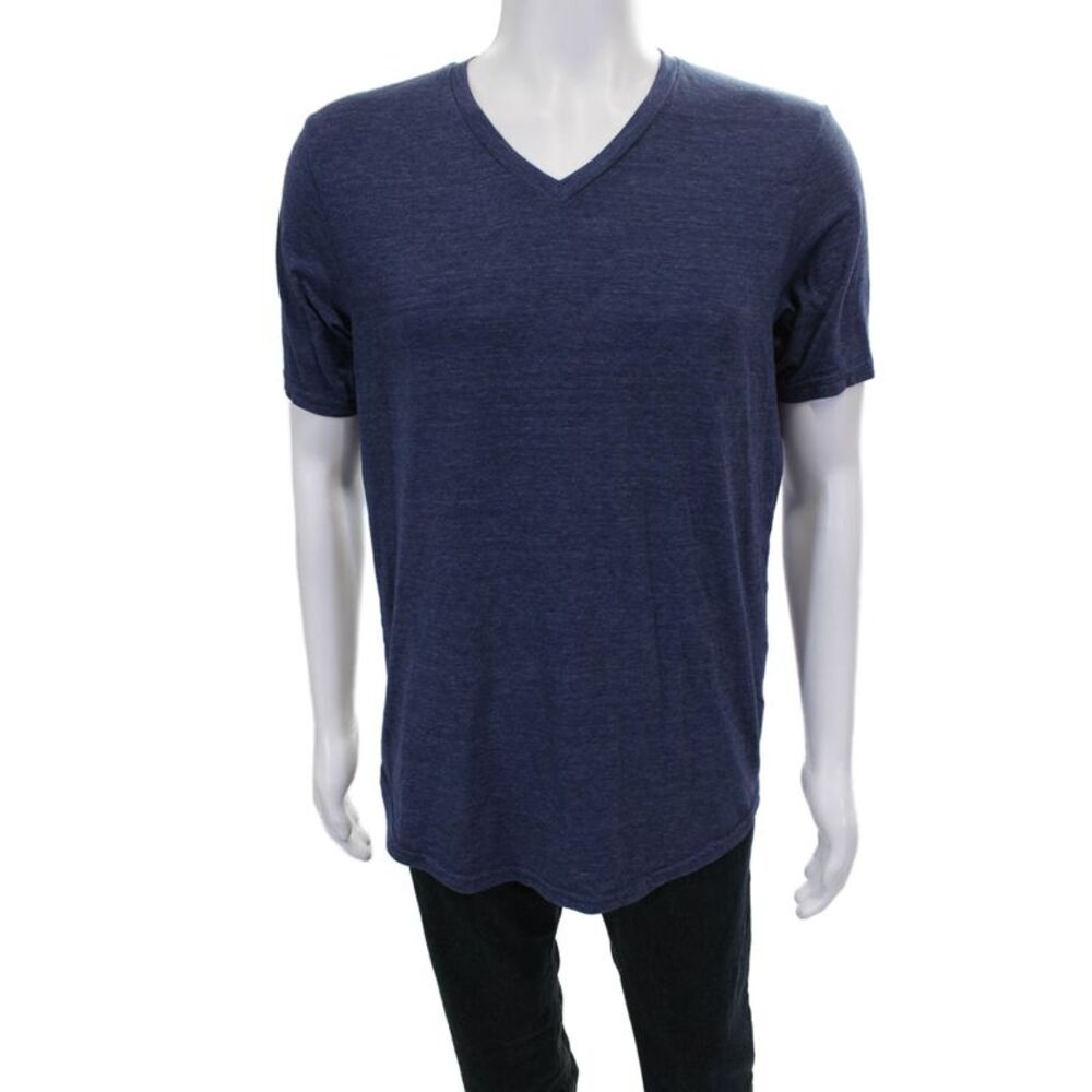 Goodlife Mens Blue V-Neck Short Sleeve Shirt Size L
